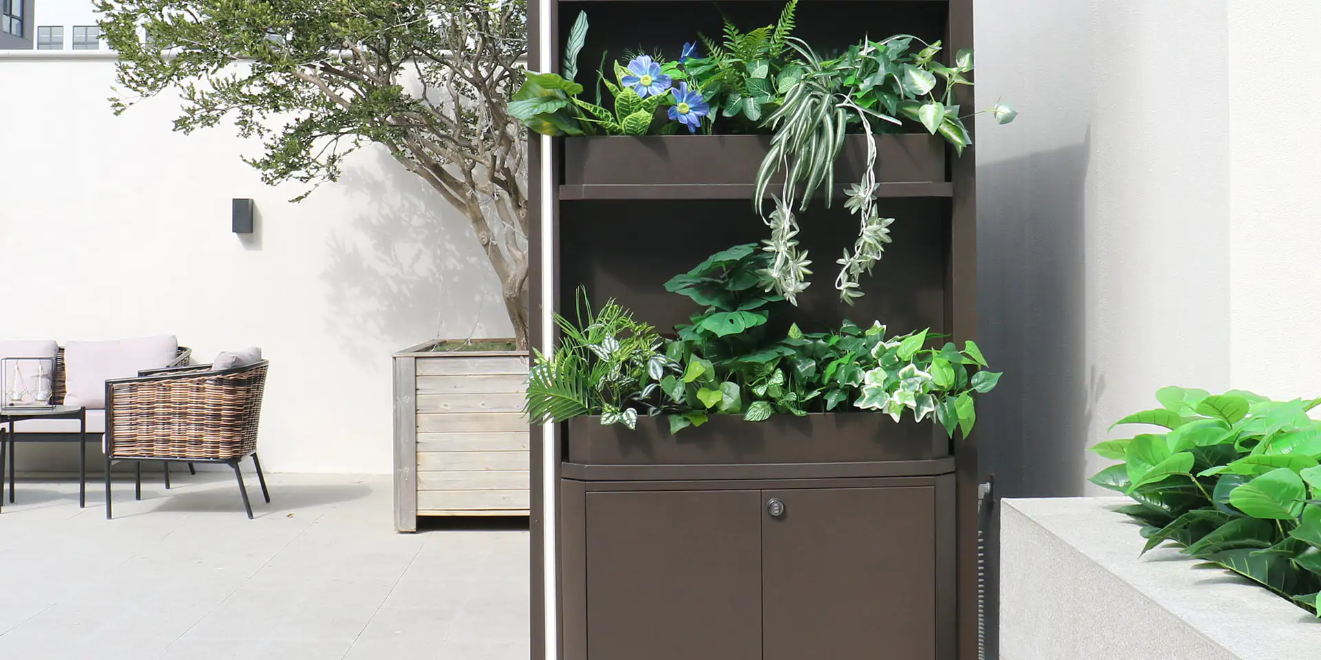Integrierter Pflanzenturm — Outdoor Living
