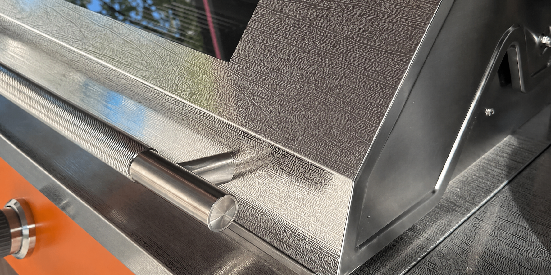 Edelstahl- und Texturdetail